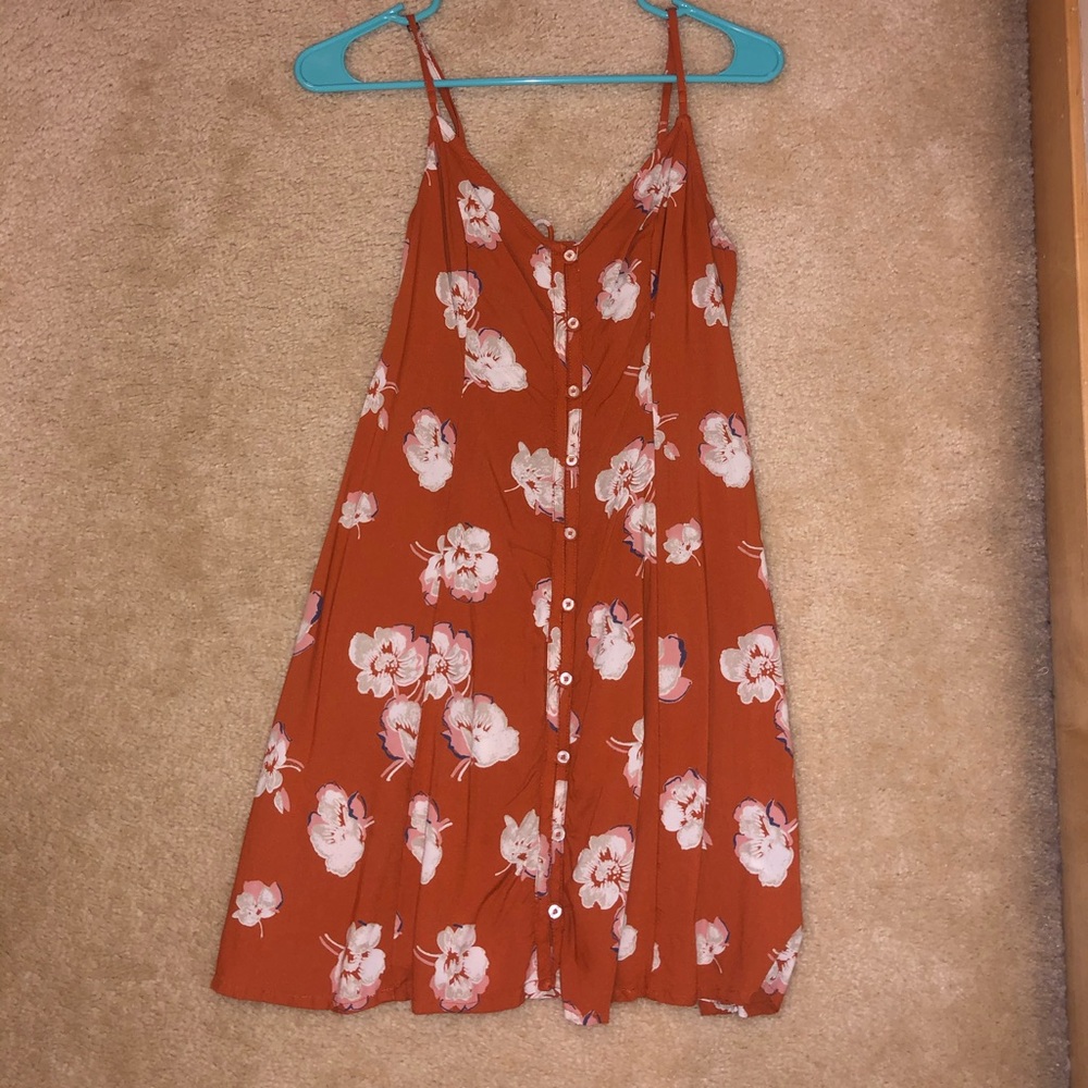 Orange Floral Dress